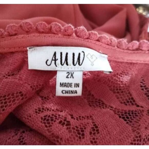 A.U.W. ROSE/PINK SHIFT DRESS SZ.2X EUC - Picture 7 of 9